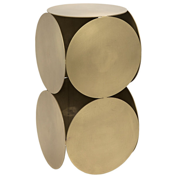 Noir Lola Side Table, Metal With Brass Finish
