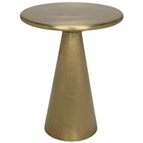 Noir Cassia Side Table, Metal With Brass Finish