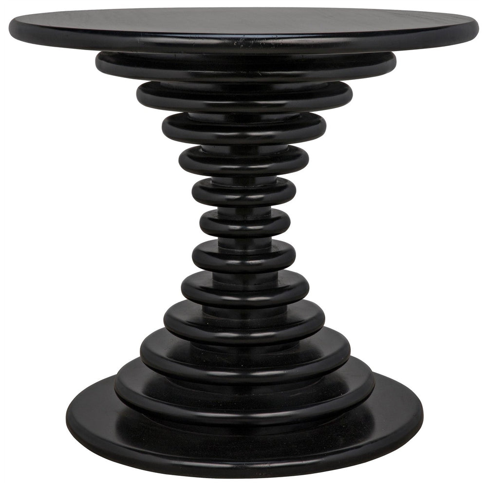 Noir Scheiben Side Table, Hand Rubbed Black
