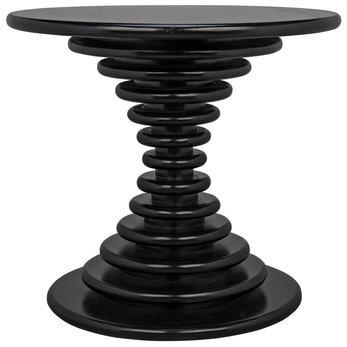 Noir Scheiben Side Table, Hand Rubbed Black