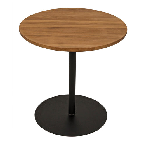 Noir Ford Small Side Table, Gold Teak With Steel Base