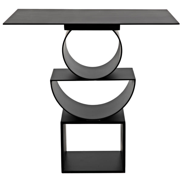 Noir Shape Side Table, Black Steel