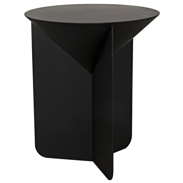 Noir Lora Side Table, Black Steel