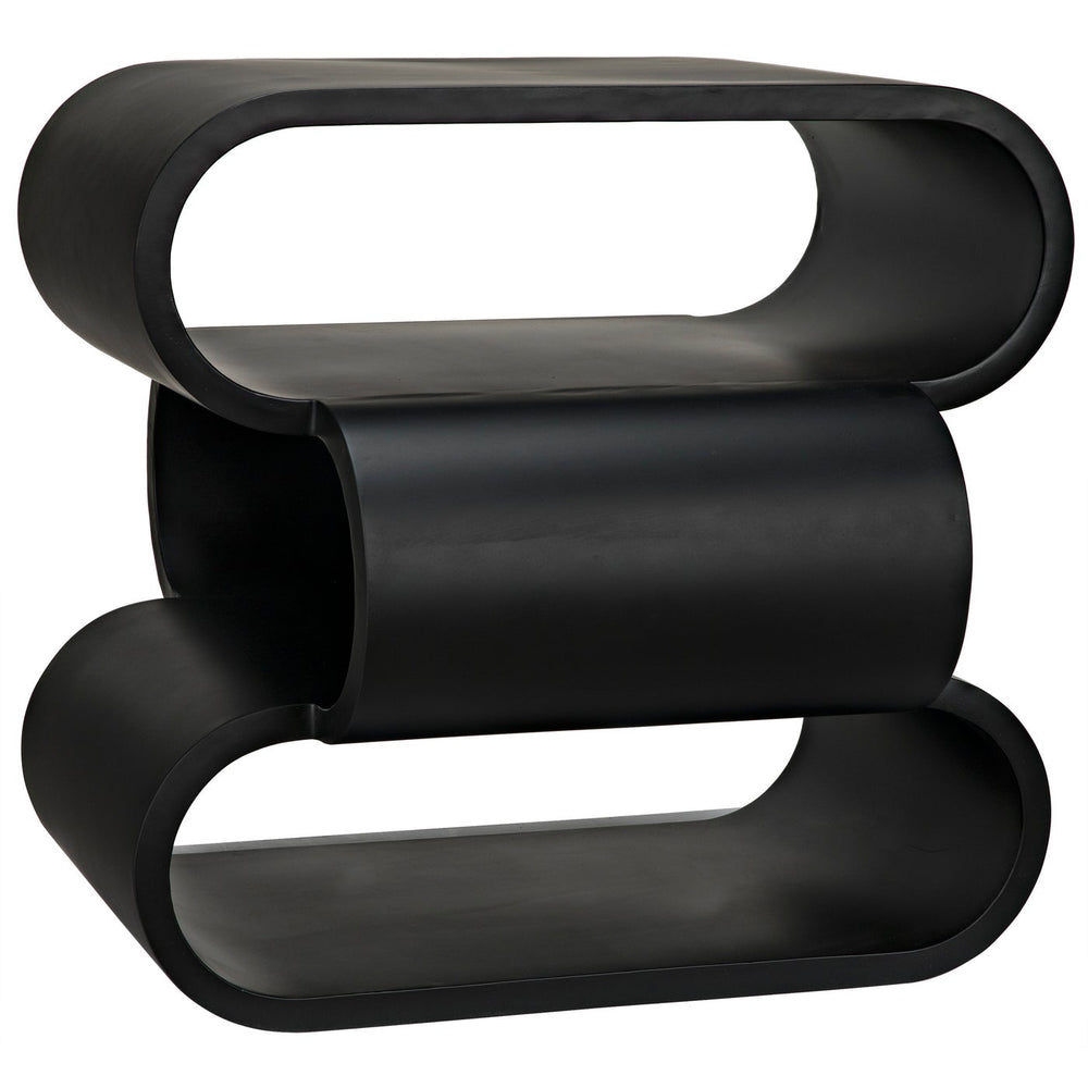 Noir Nada Side Table, Black Steel