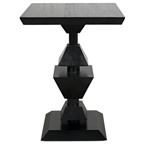 Noir Majesty Side Table, Hand Rubbed Black
