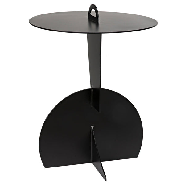 Noir Mobilis Side Table, Black Steel