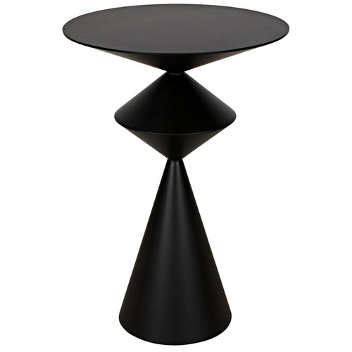 Noir Zasa Side Table, Black Steel