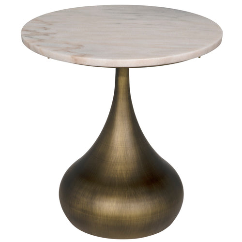 Noir Mateo Side Table, Aged Brass