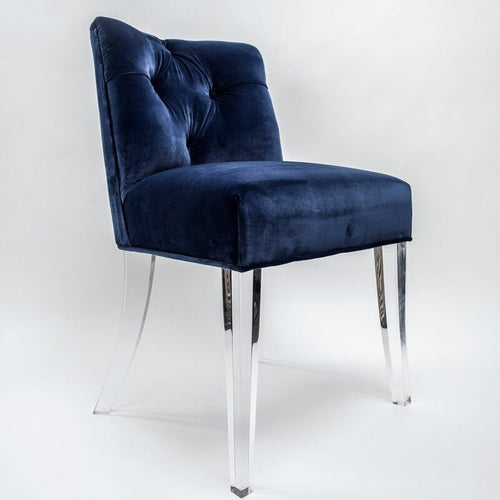 Jamie Dietrich Grace Side Chair in Blue Velvet