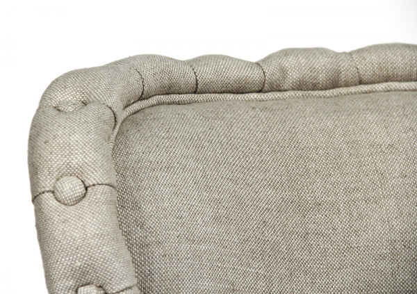 Zentique Sylvie Tufted Chair Cream Natural Linen