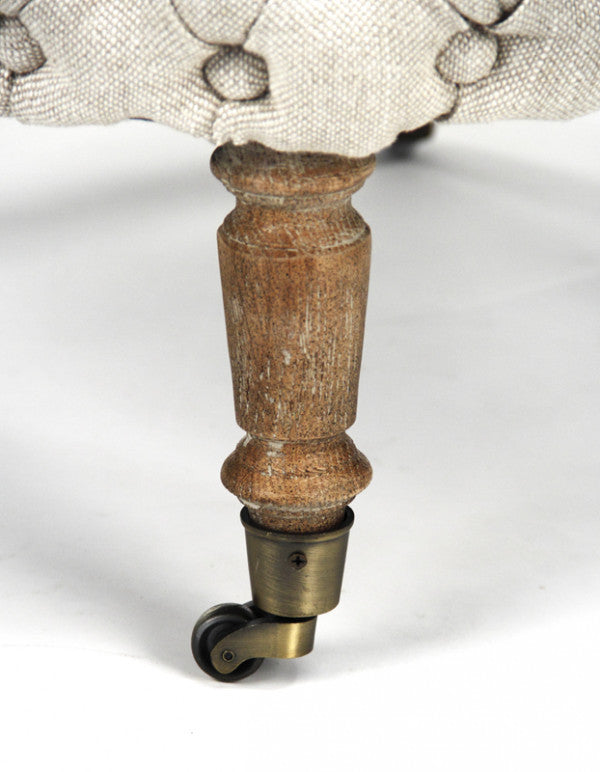 Zentique Sylvie Tufted Chair Cream Natural Linen