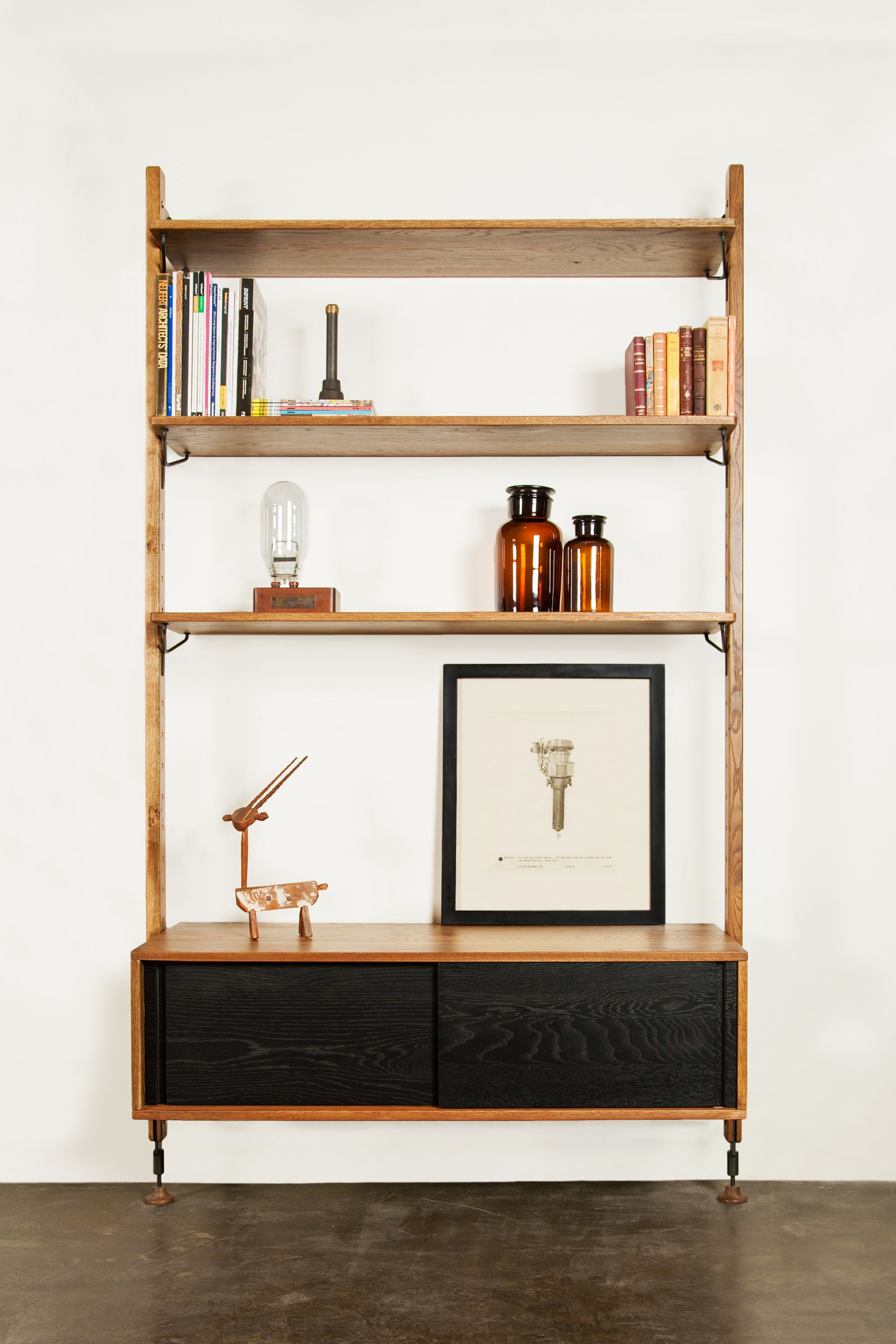 Theo Wall Unit With Small Shelves - Black – Old Bones Co