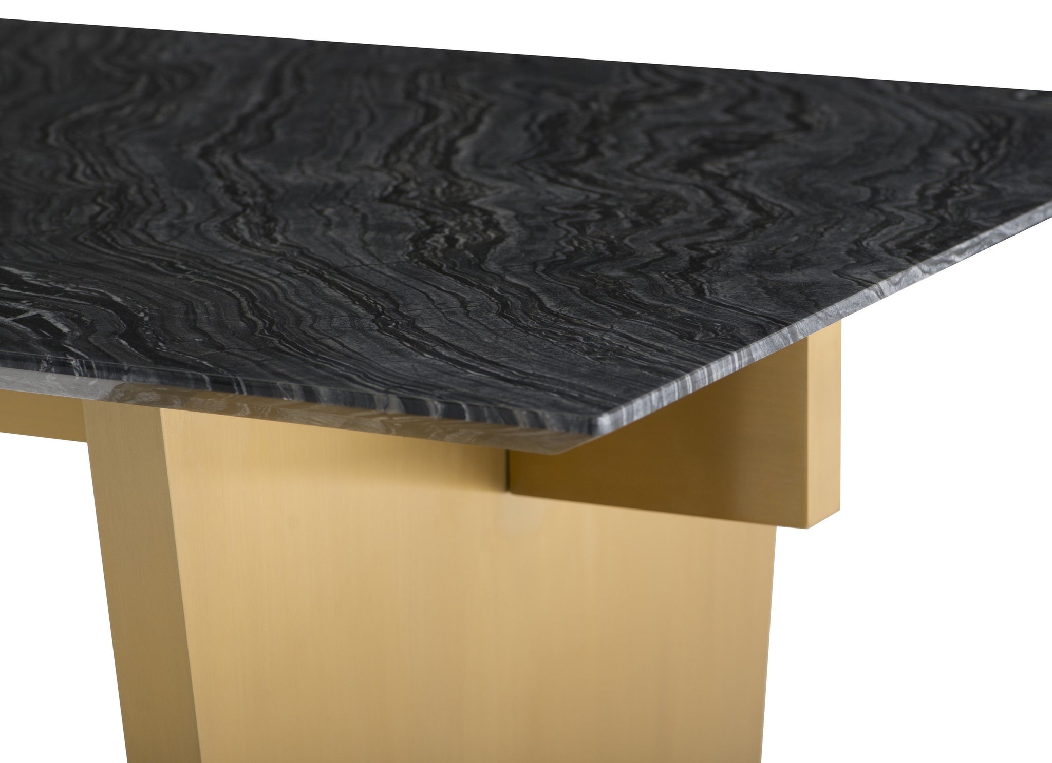 Nuevo Aiden White Black Wood Vein Dining Table