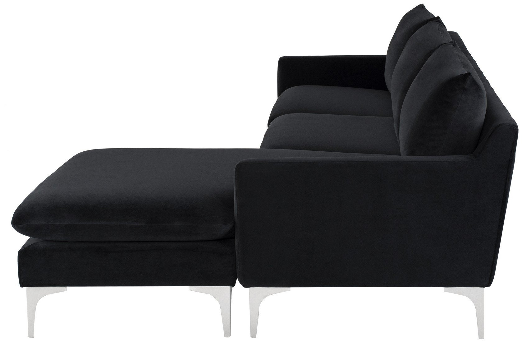 Nuevo Anders Black Sectional Sofa