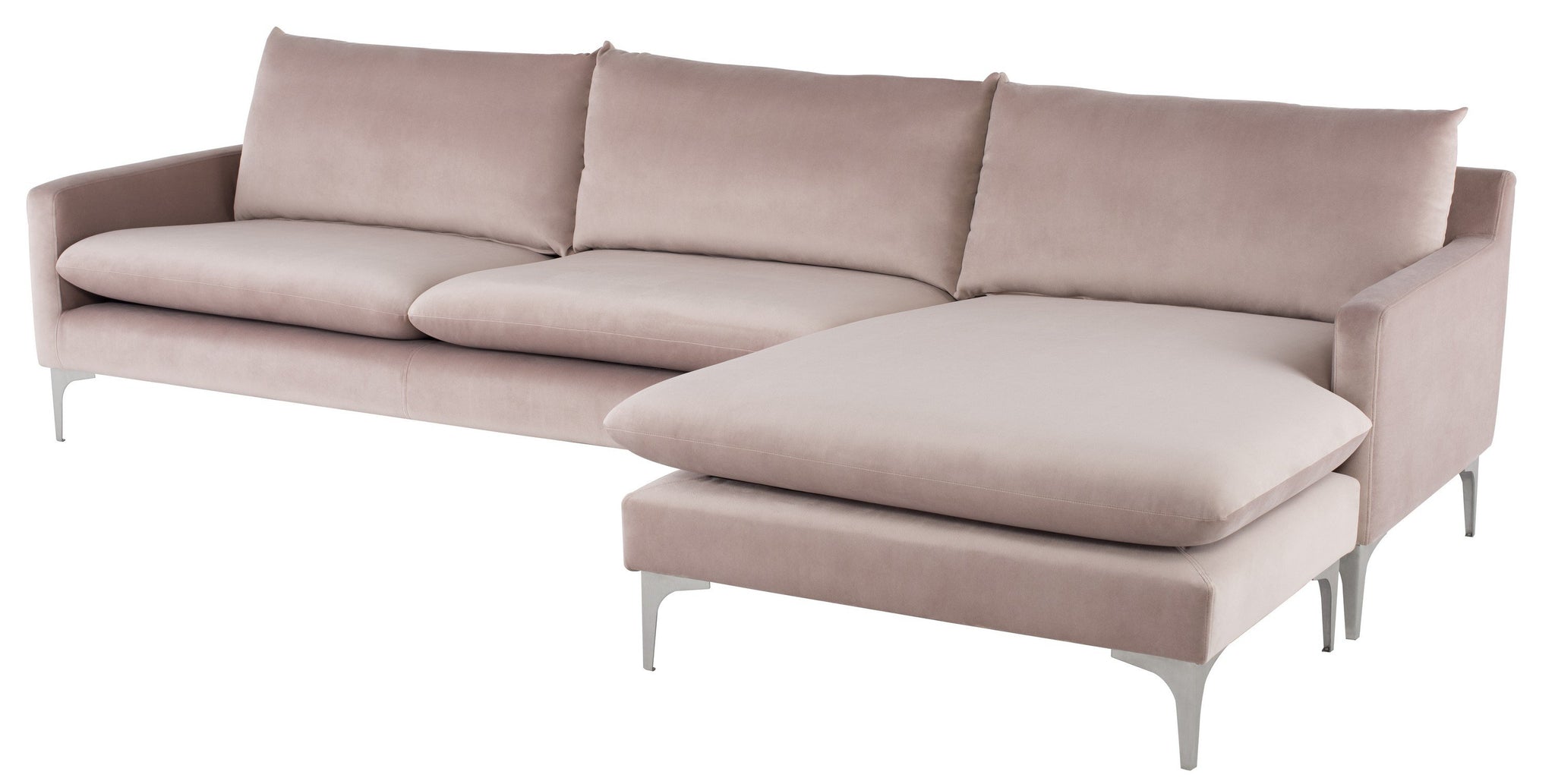 Nuevo Anders Blush Sectional Sofa