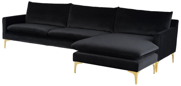 Nuevo Anders Black Sectional Sofa