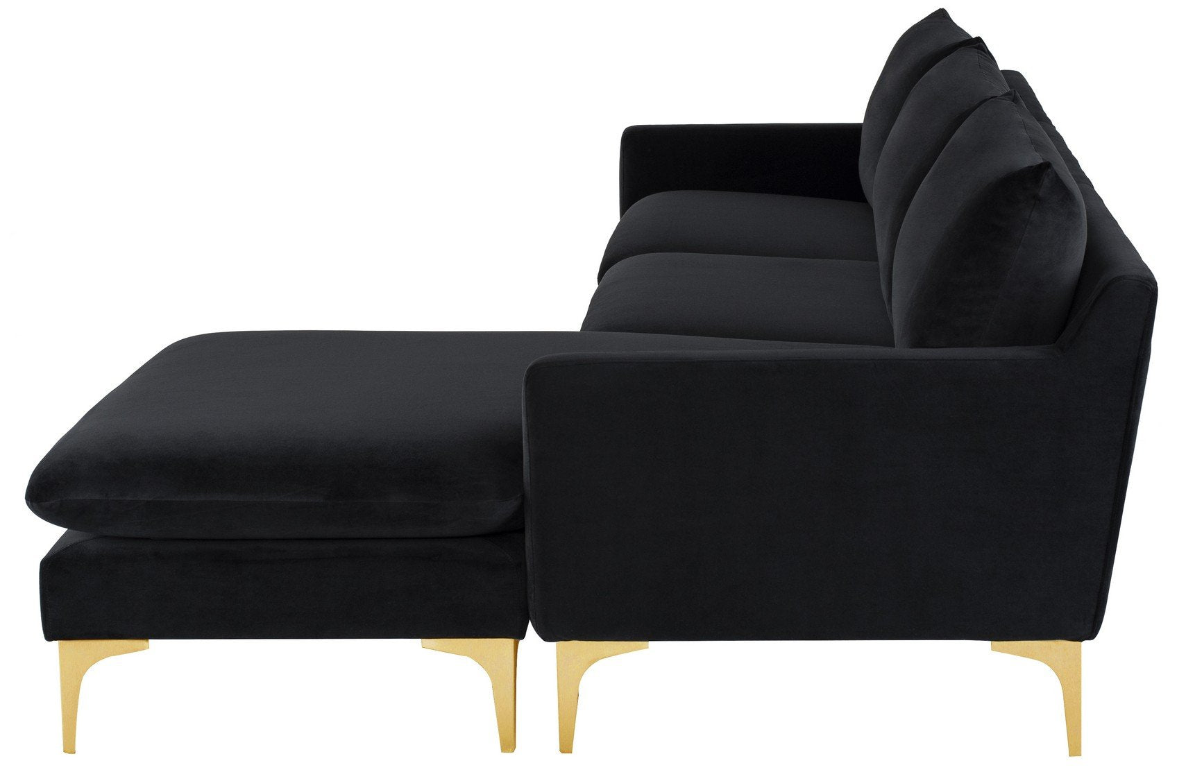 Nuevo Anders Black Sectional Sofa