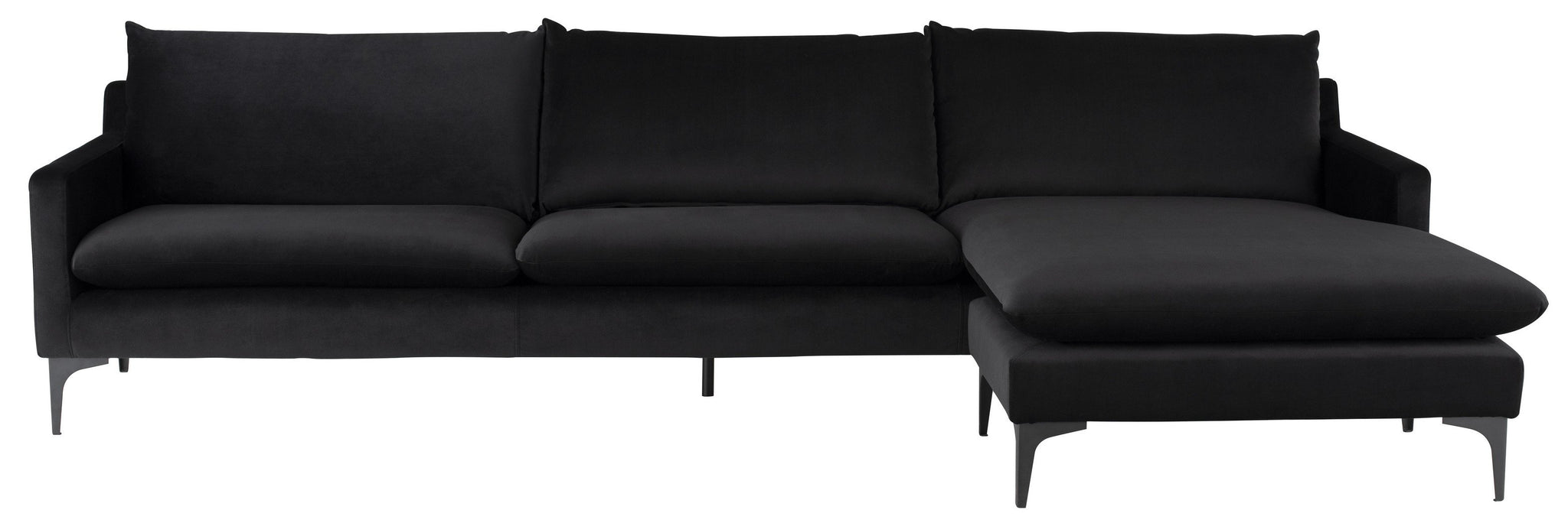 Nuevo Anders Black Sectional Sofa