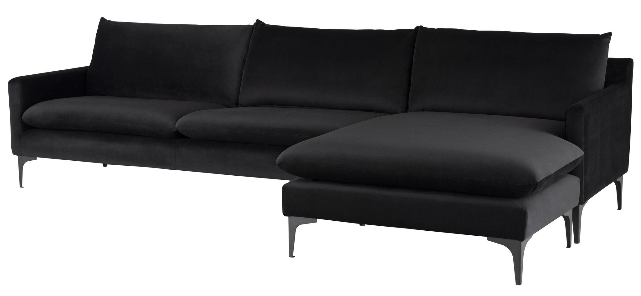 Nuevo Anders Black Sectional Sofa