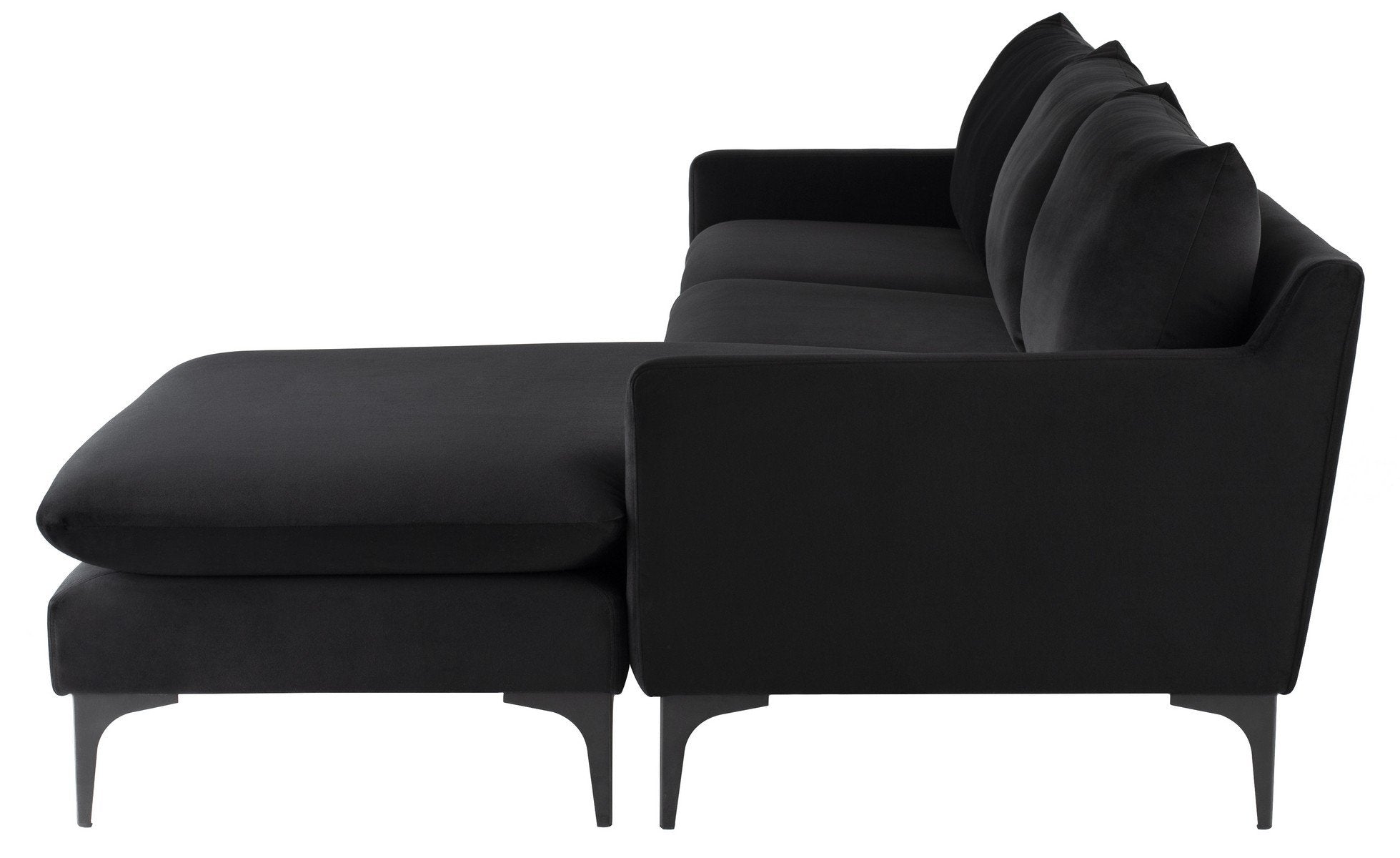 Nuevo Anders Black Sectional Sofa