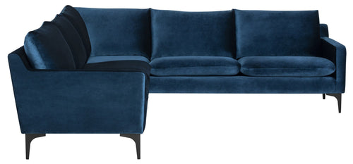 Nuevo Anders Midnight Blue Sectional Sofa