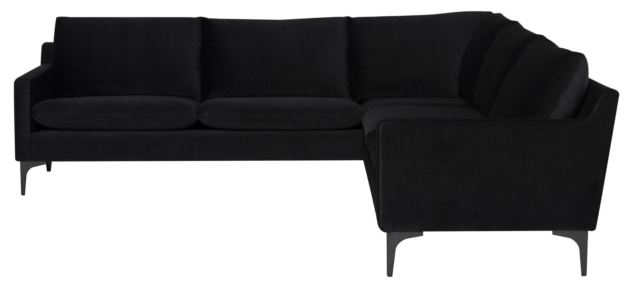 Nuevo Anders Black Sectional Sofa