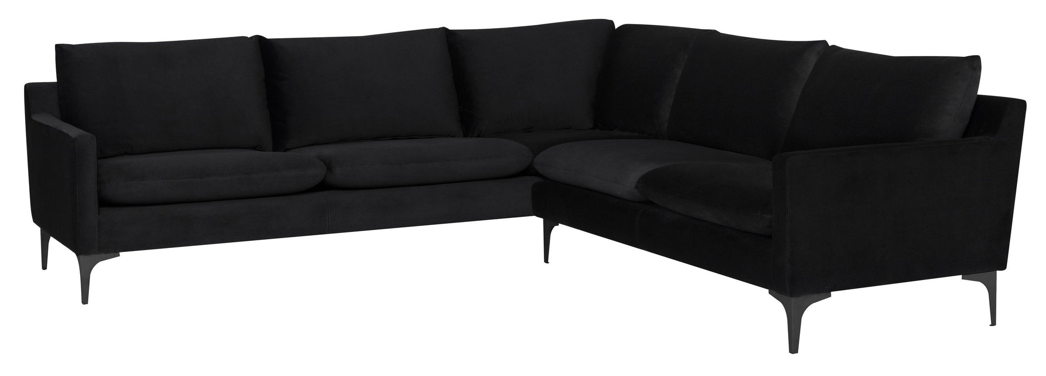 Nuevo Anders Black Sectional Sofa