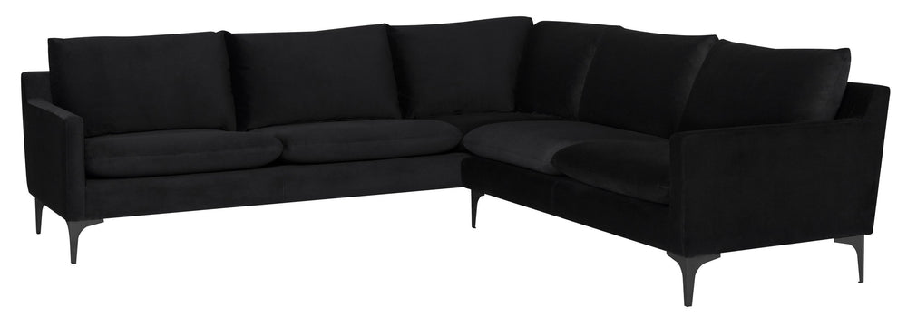 Nuevo Anders Black Sectional Sofa