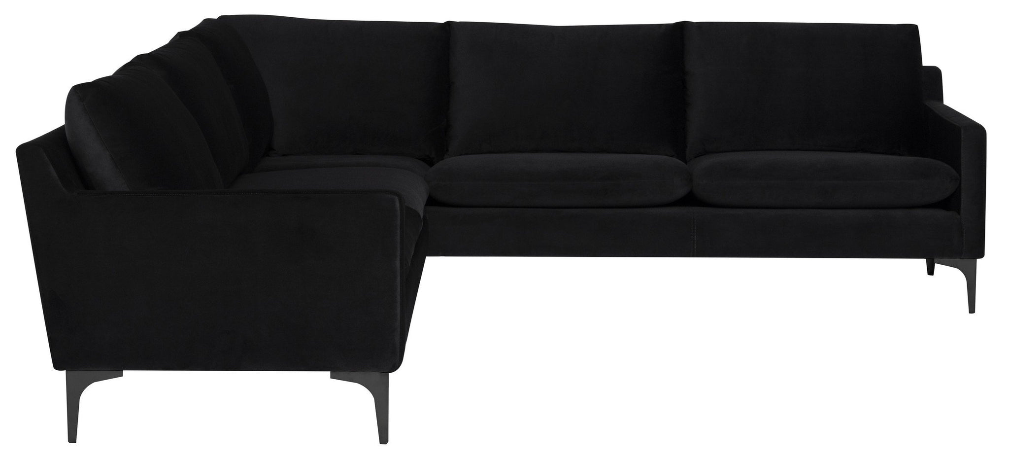 Nuevo Anders Black Sectional Sofa