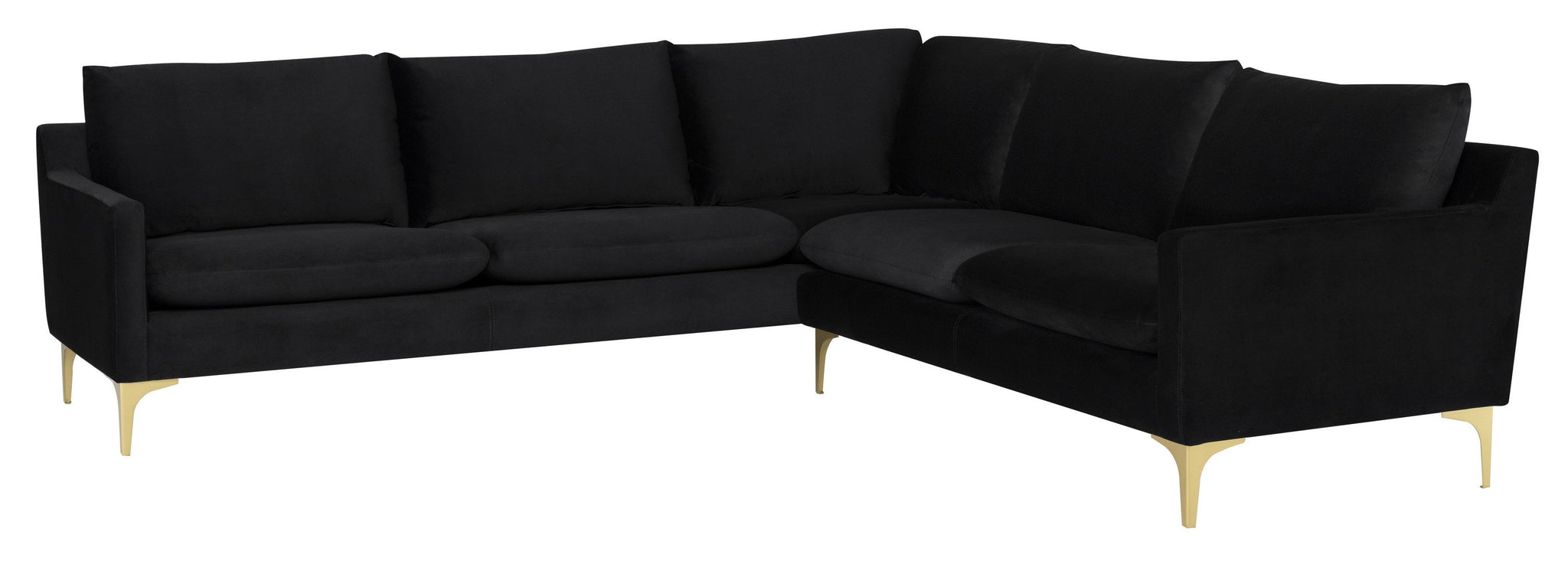 Nuevo Anders Black Sectional Sofa