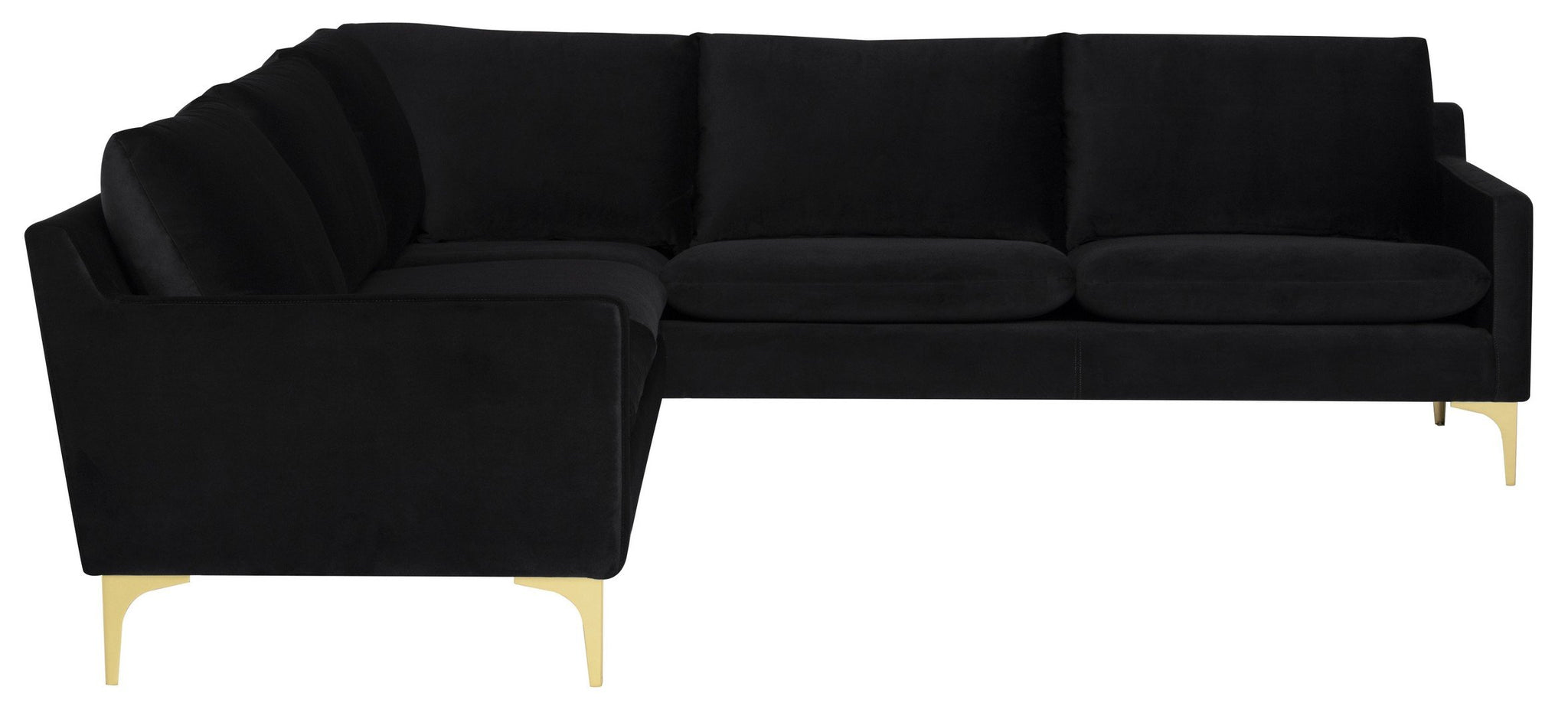 Nuevo Anders Black Sectional Sofa