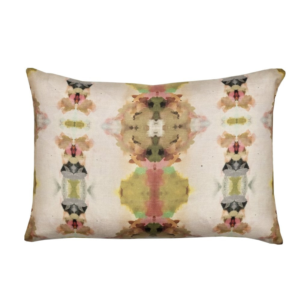 Under the Sea Pink Linen Cotton Pillow by Laura Park