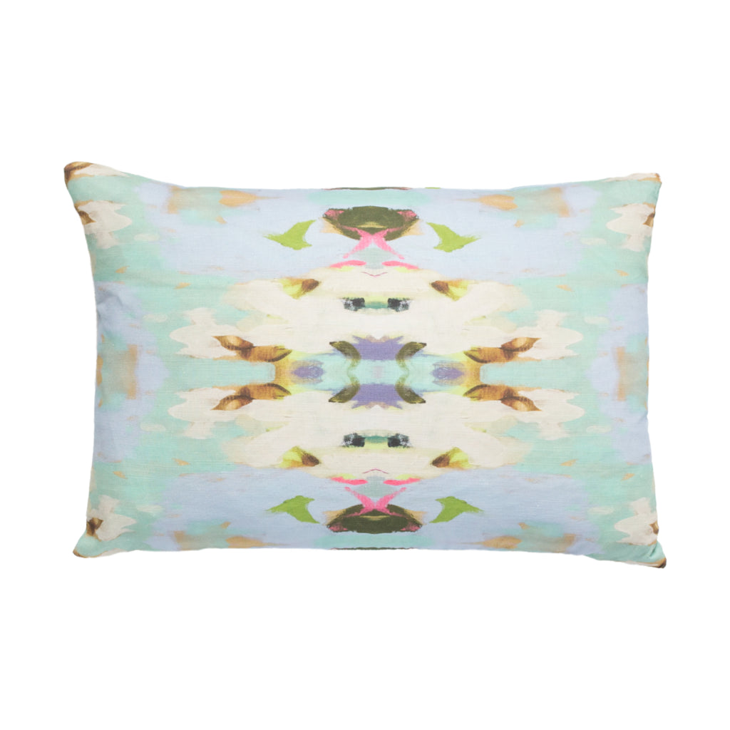 Laura Park Summer Garden Light Blue Linen Cotton Pillow