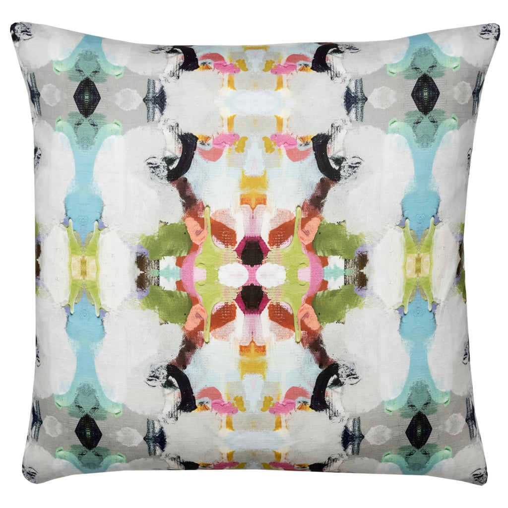 Laura Park Summer Garden Red Linen Cotton Pillow