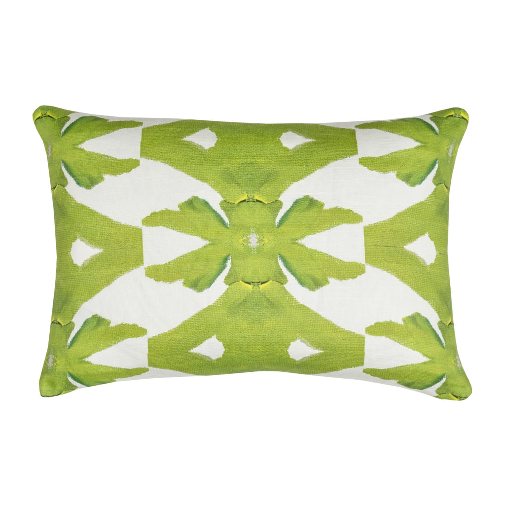 Palm Green Linen Cotton Pillow by Laura Park