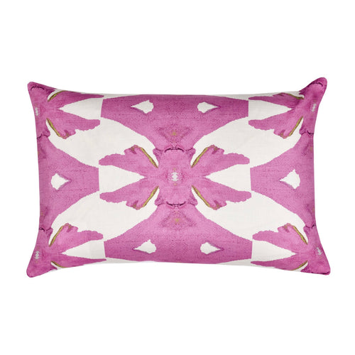 Palm Pink Linen Cotton Pillow by Laura Park