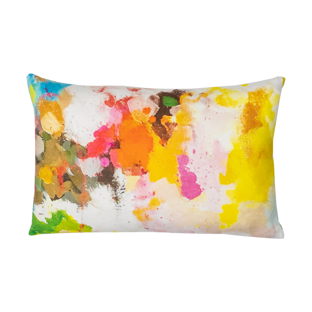 Flower Child Linen Cotton Pillow by Laura Park