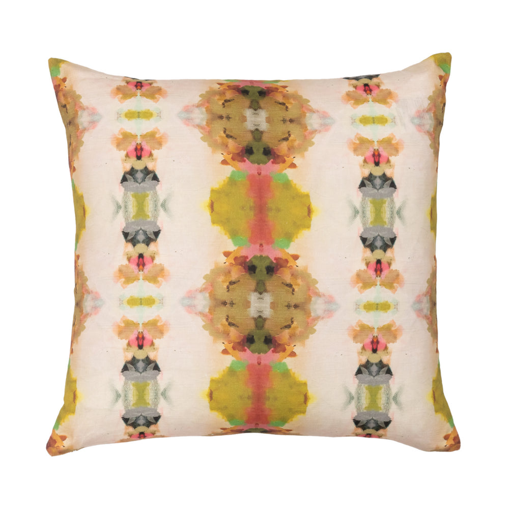 Under the Sea Pink Linen Cotton Pillow by Laura Park