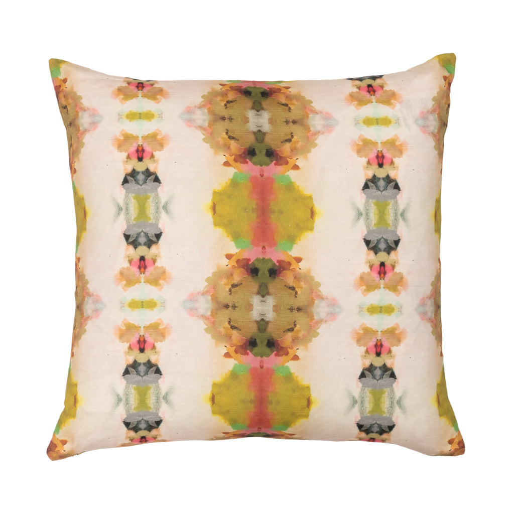 Under the Sea Pink Linen Cotton Pillow by Laura Park