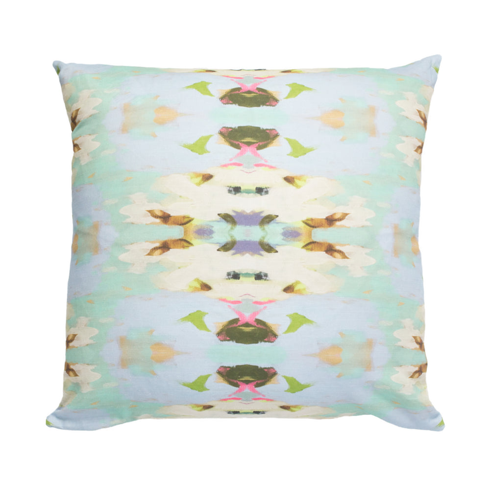 Laura Park Summer Garden Light Blue Linen Cotton Pillow