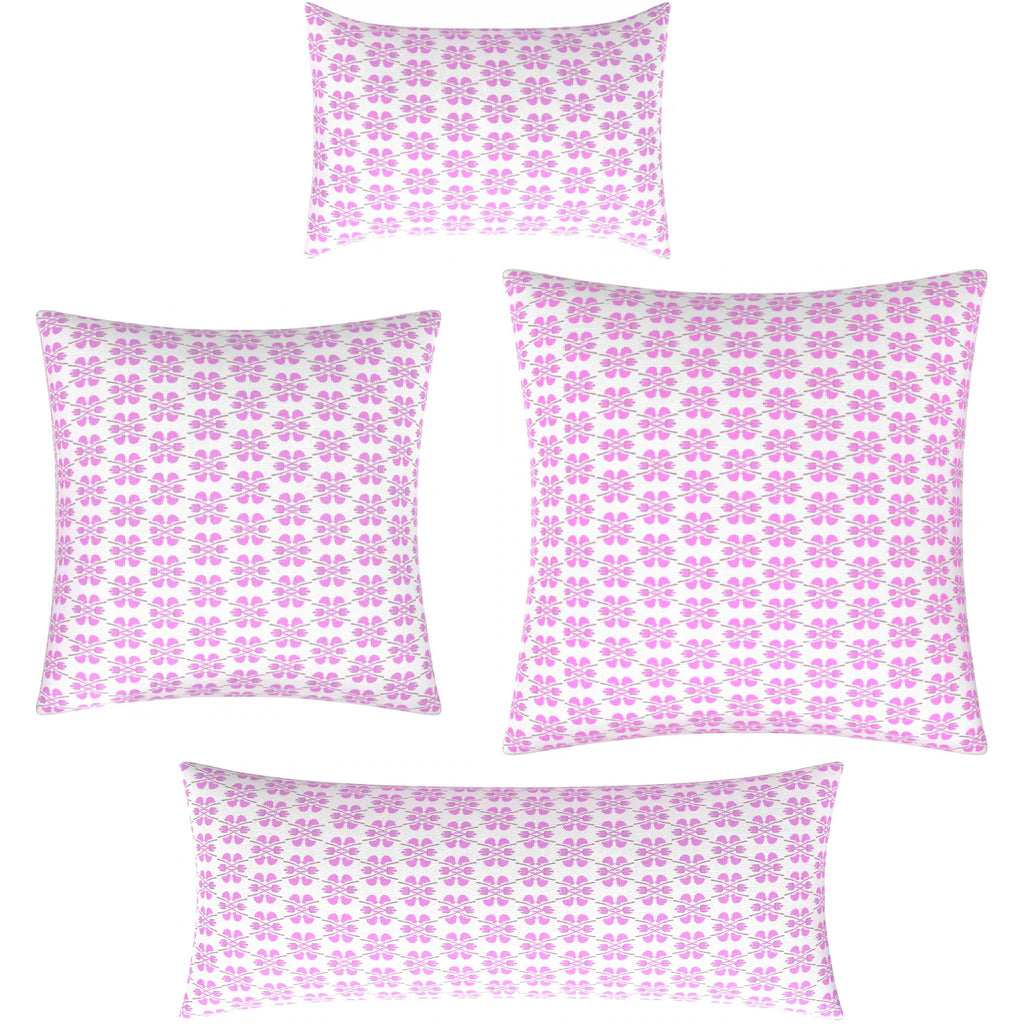 Laura Park Clover Pink Linen Cotton Pillow