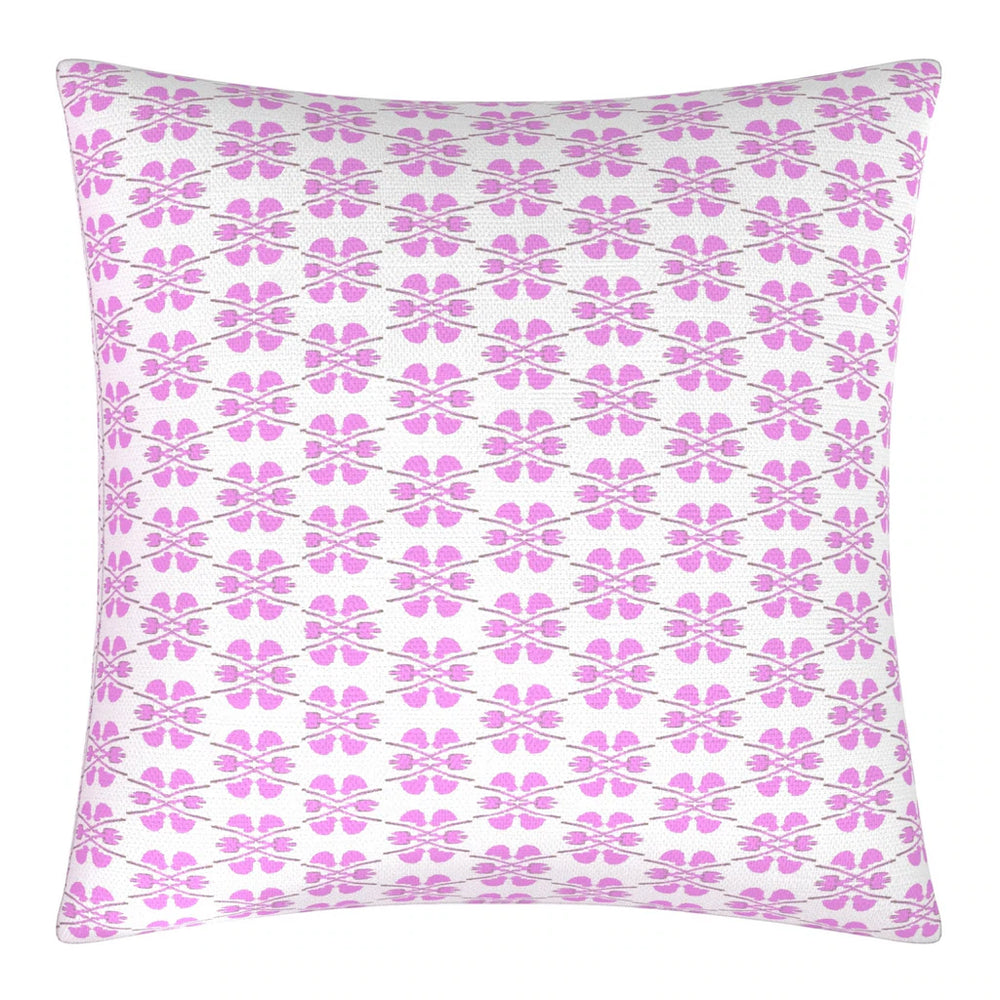 Laura Park Clover Pink Linen Cotton Pillow