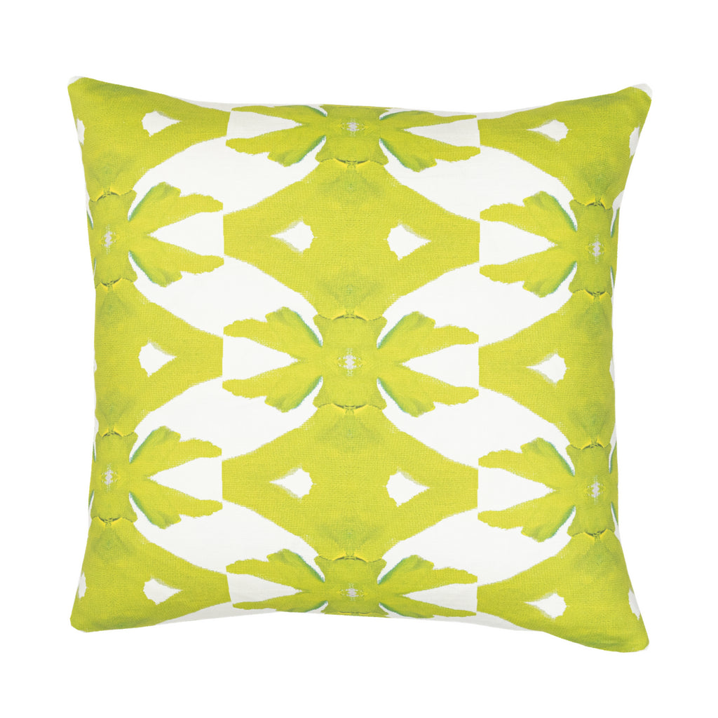 Palm Green Linen Cotton Pillow by Laura Park