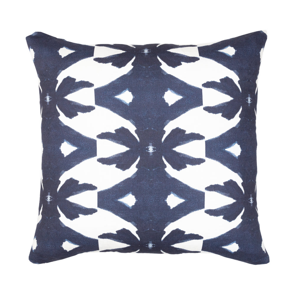 Palm Navy Linen Cotton Pillow by Laura Park