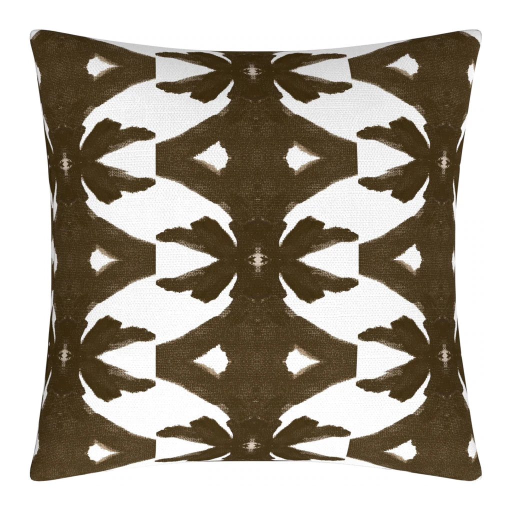 Laura Park Palm Cocoa Linen Cotton Pillow