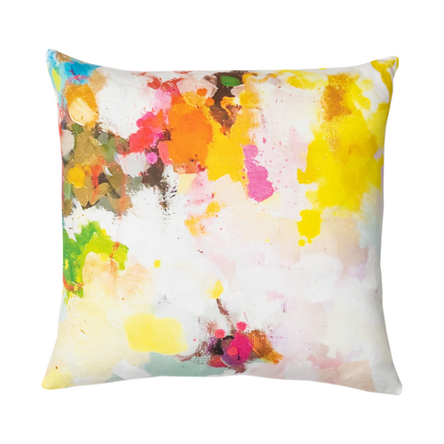 Flower Child Linen Cotton Pillow by Laura Park