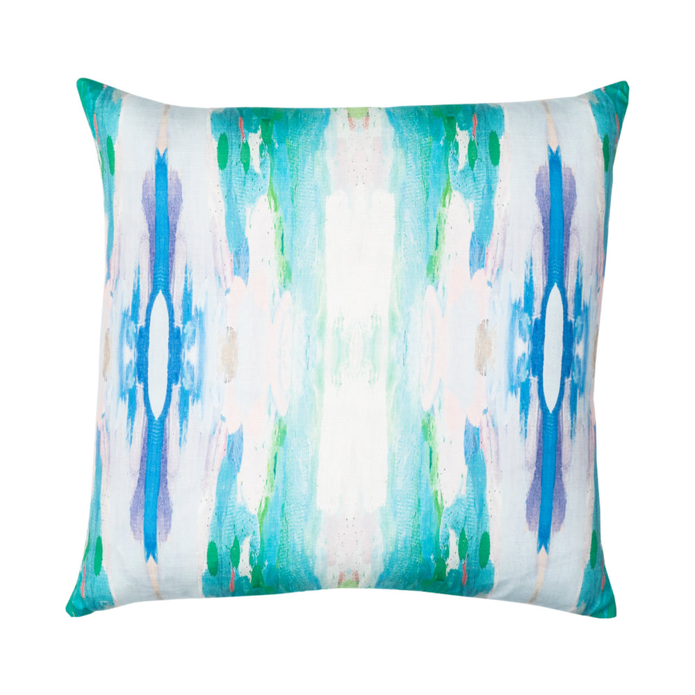 Laura Park Flower Child Teal Linen Cotton Pillow