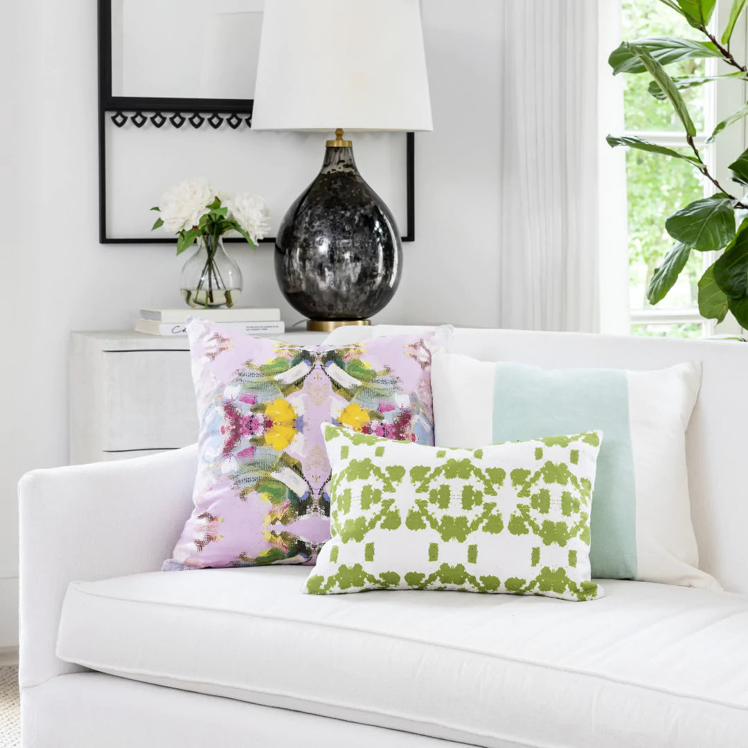 Laura Park Poppy Pink Linen Cotton Pillow