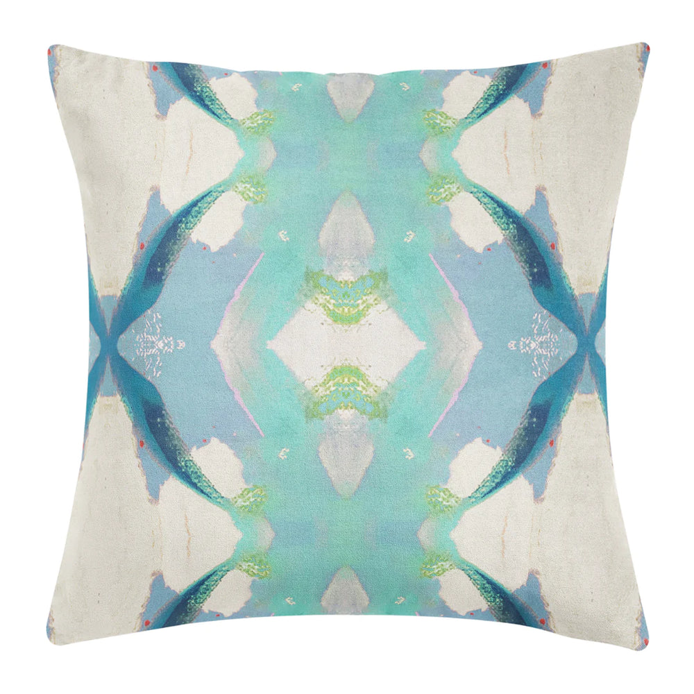 Laura Park Jasmine Blue Linen Cotton Pillow