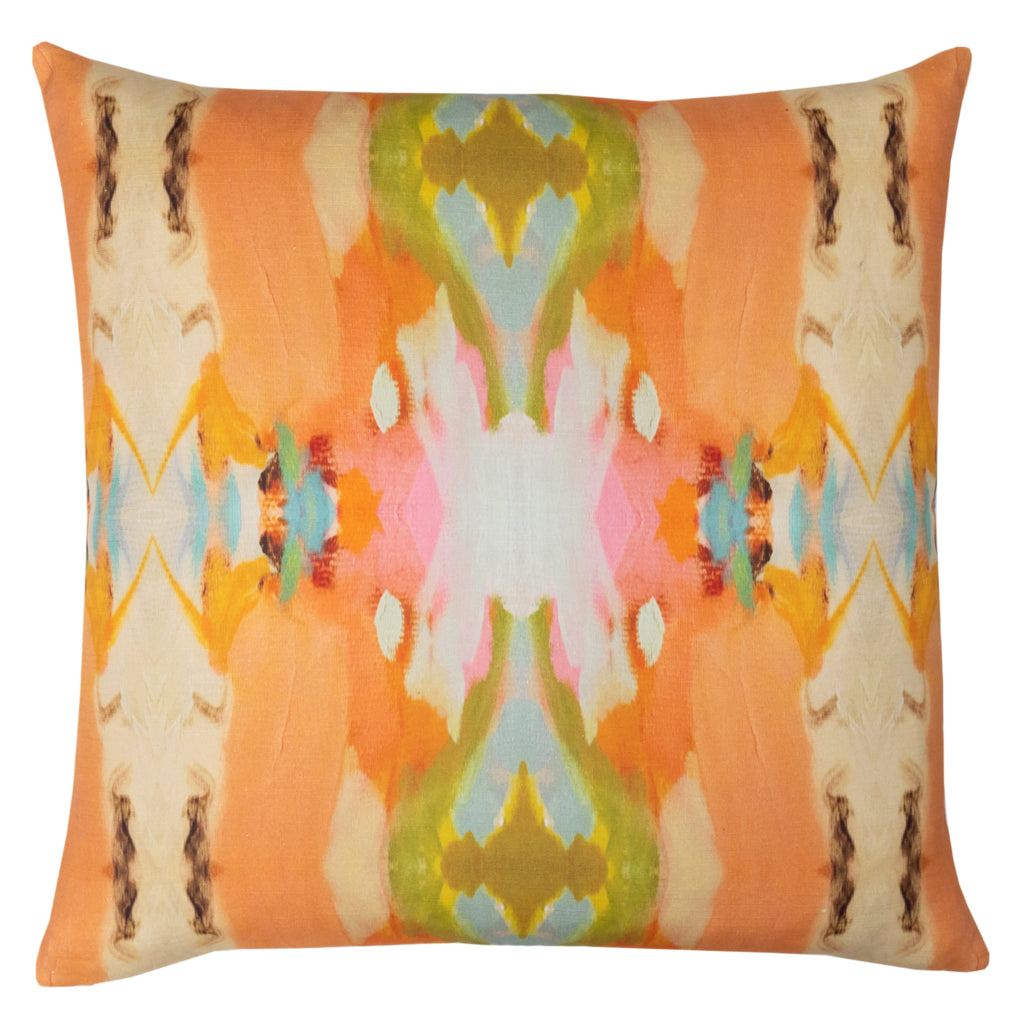Laura Park Under the Sea Orange Linen Cotton Pillow